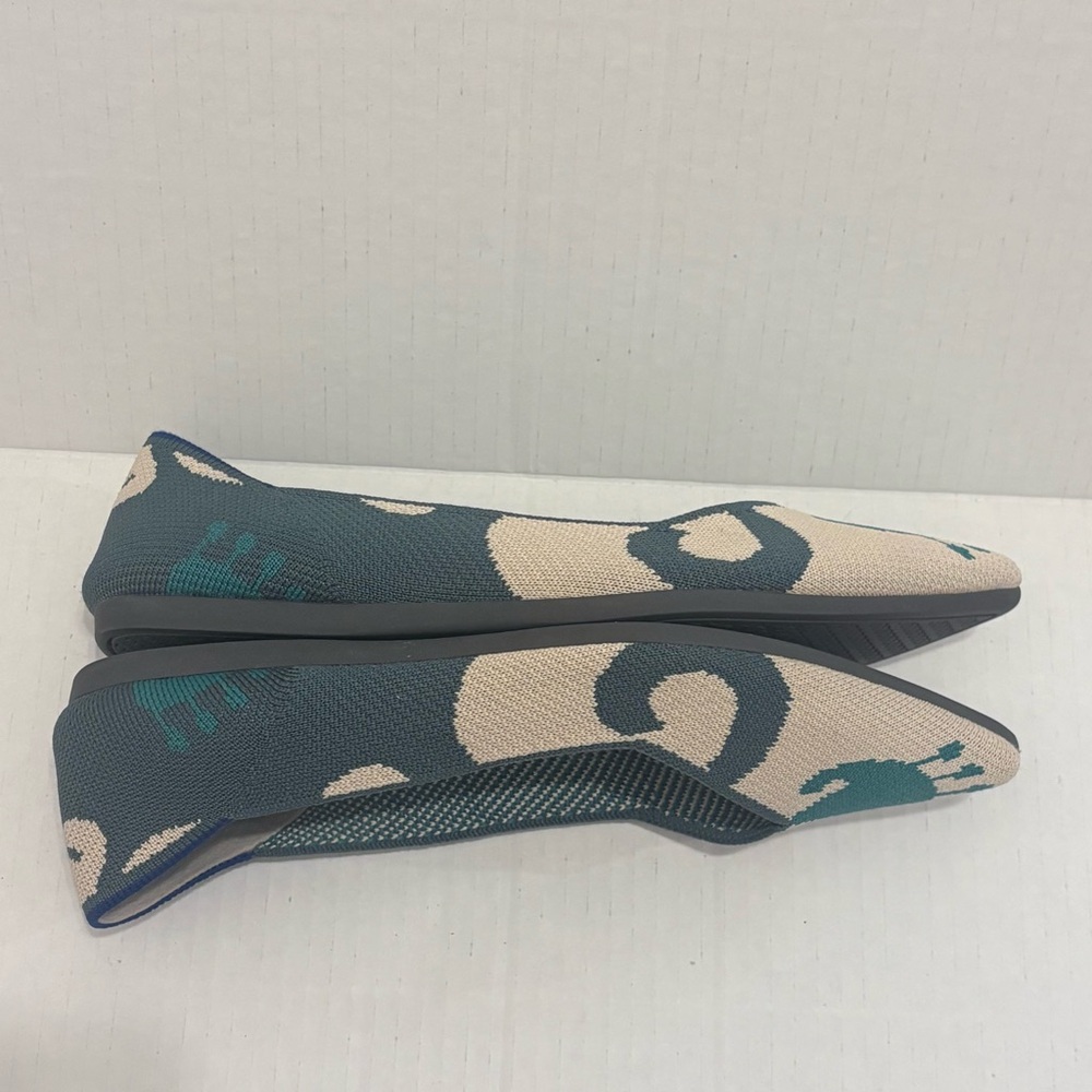 Rothy's Teal and Beige Patterned Flats - Picture 4 of 9